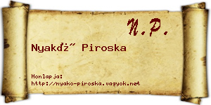 Nyakó Piroska névjegykártya
